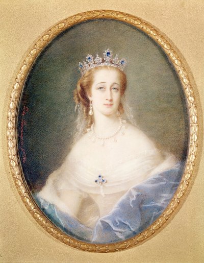 Portrait miniature of the Empress Eugenie by Pierre Paul Emmanuel de Pommayrac